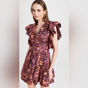 Ulla Johnson Kiri Dress in Blackcurrant NWT size 10 purple mini ruffle dress